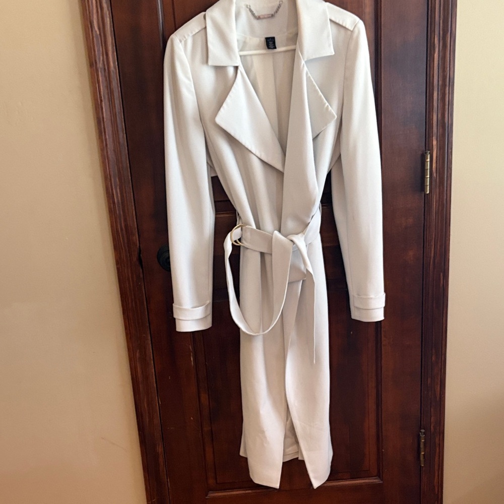 White House Black Market white  Trench Coat